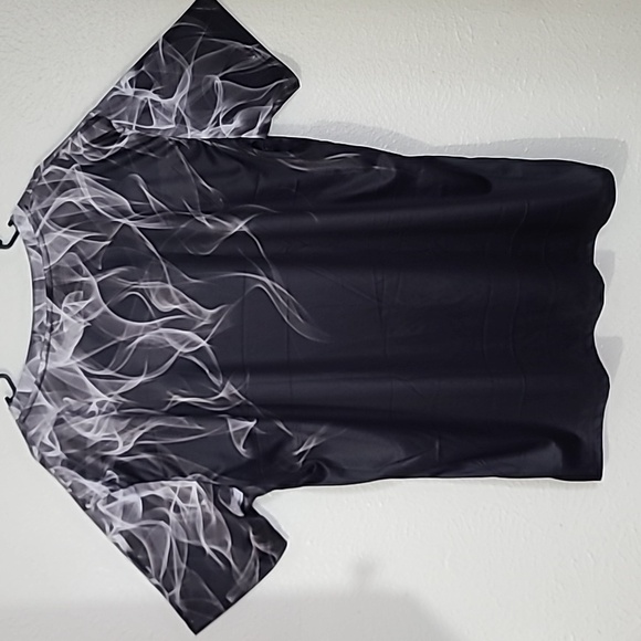 Grey Flame Smoke Luxury Graphic Mens Tee Shirt Dri Fit Tshirt Size 2XL - Picture 8 of 15